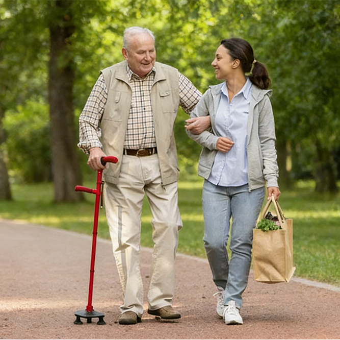 Baston de mers pliabil și multifuncțional din oțel inoxidabil antiderapant – ideal pentru seniori 70+