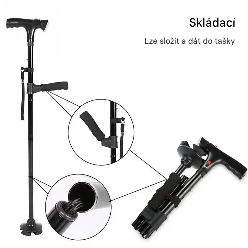 Ortopedi doporučují: čeští senioři používají tuto protiskluzovou multifunkční vycházkovou hůl!