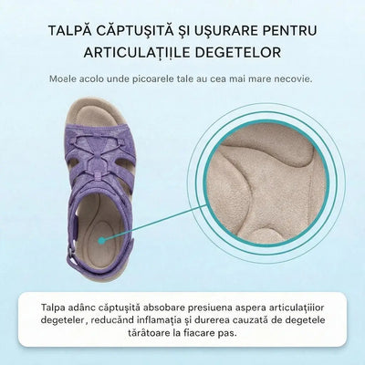 Sandale ortopedice sport cu plasă respirabilă – model reglabil cu mai multe barete, ideale pentru degete în ciocan