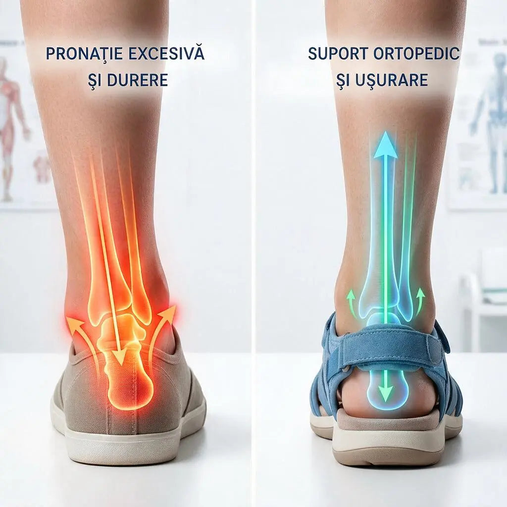 Sandale ortopedice sport cu plasă respirabilă – model reglabil cu mai multe barete, ideale pentru degete în ciocan
